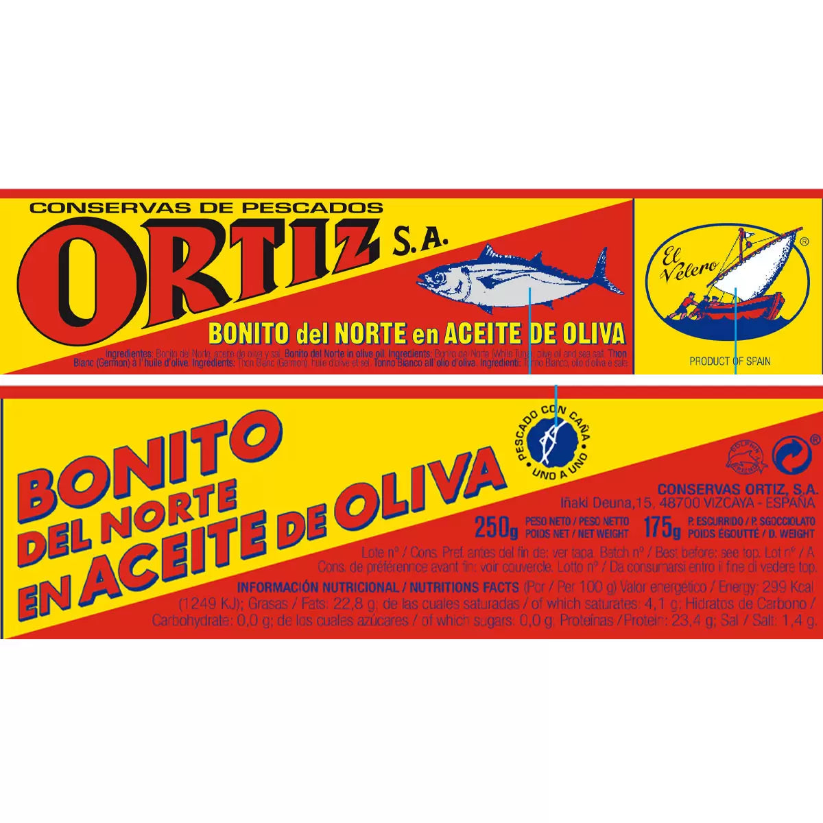 Brindisa Ortiz Spanish Bonito Tuna Fillets in Olive Oil, 4 x 250g