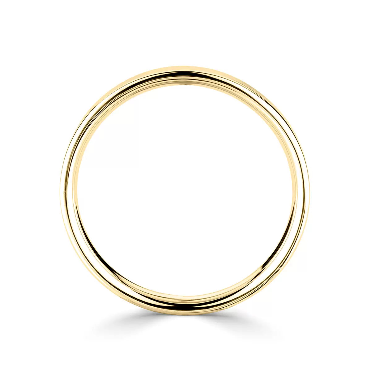 2.0mm Classic Flat Court Wedding Ring, 18ct Yellow Gold