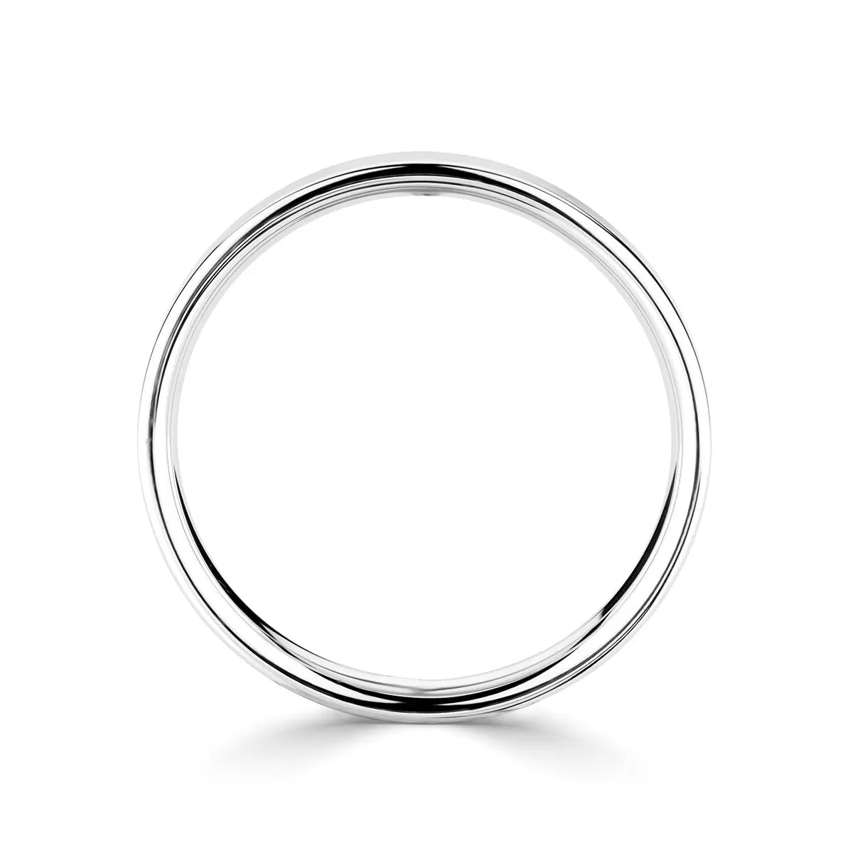 2.0mm Classic Flat Court Wedding Ring, 18ct White Gold