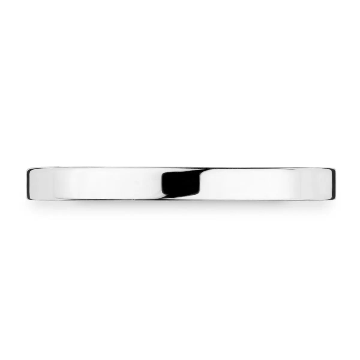 2.0mm Classic Flat Court Wedding Ring, 18ct White Gold