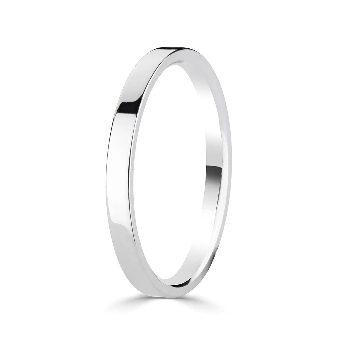 2.0mm Classic Flat Court Wedding Ring, Platinum