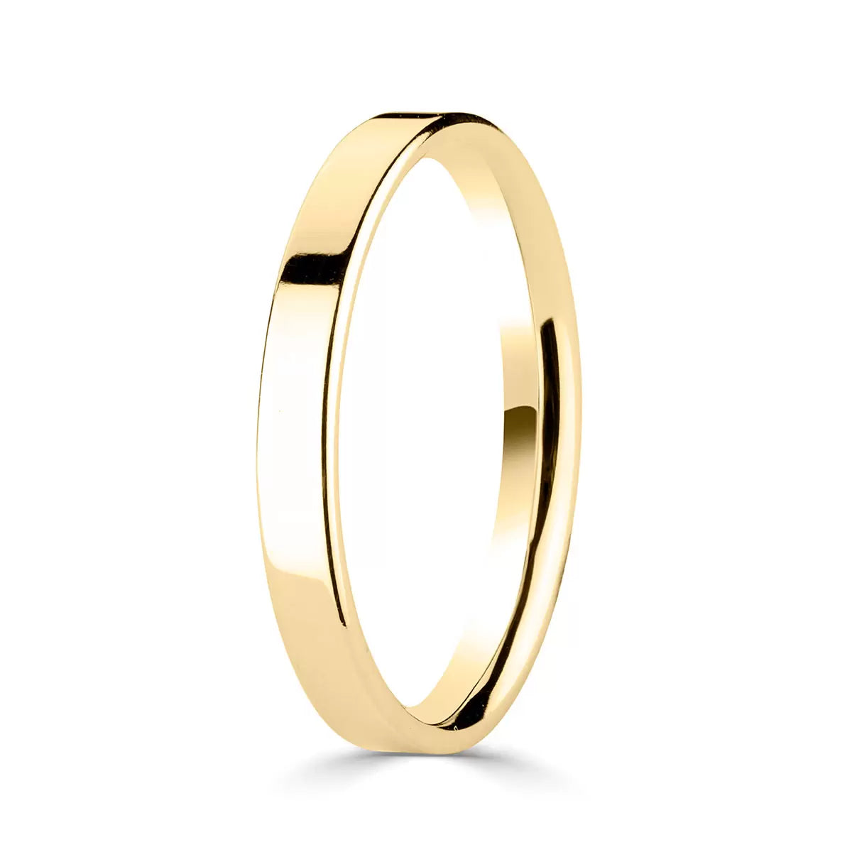 2.5mm Classic Flat Court Wedding Ring, 18ct Yellow Gold