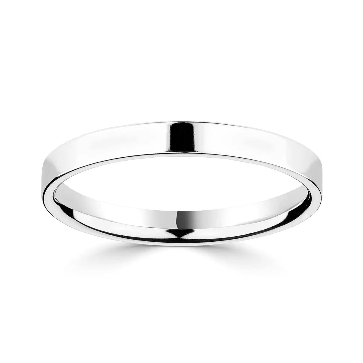 2.5mm Classic Flat Court Wedding Ring, Platinum