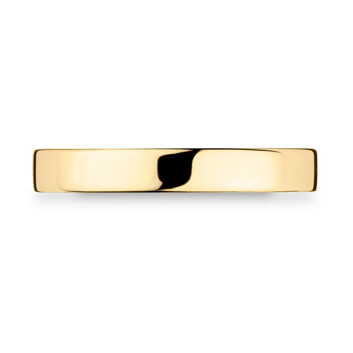 3.0mm Classic Flat Court Wedding Ring, 18ct Yellow Gold