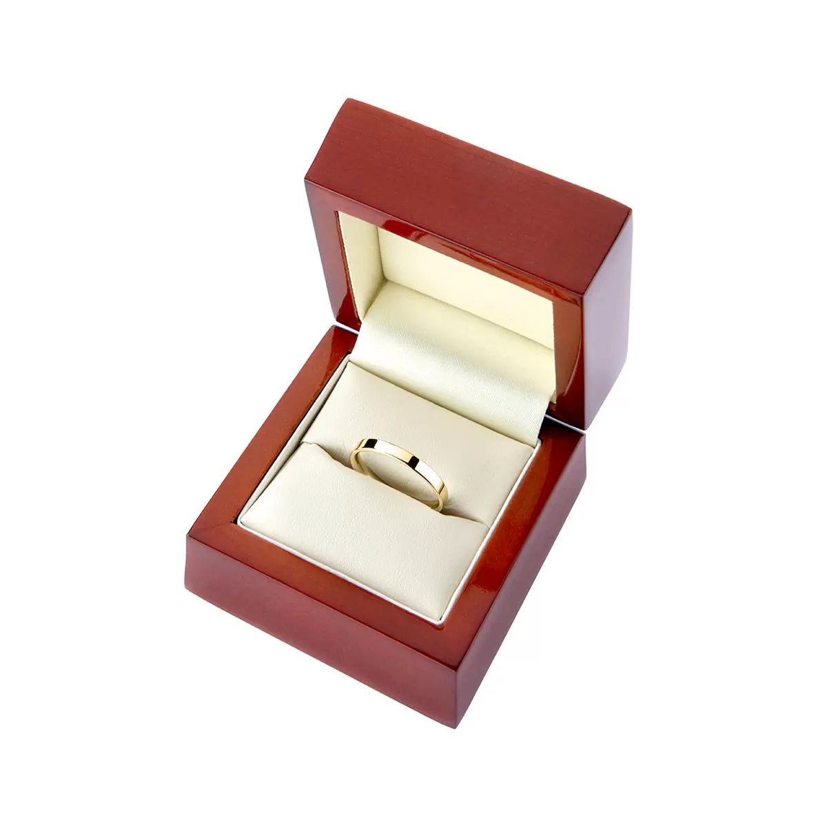 3.0mm Classic Flat Court Wedding Ring, 18ct Yellow Gold