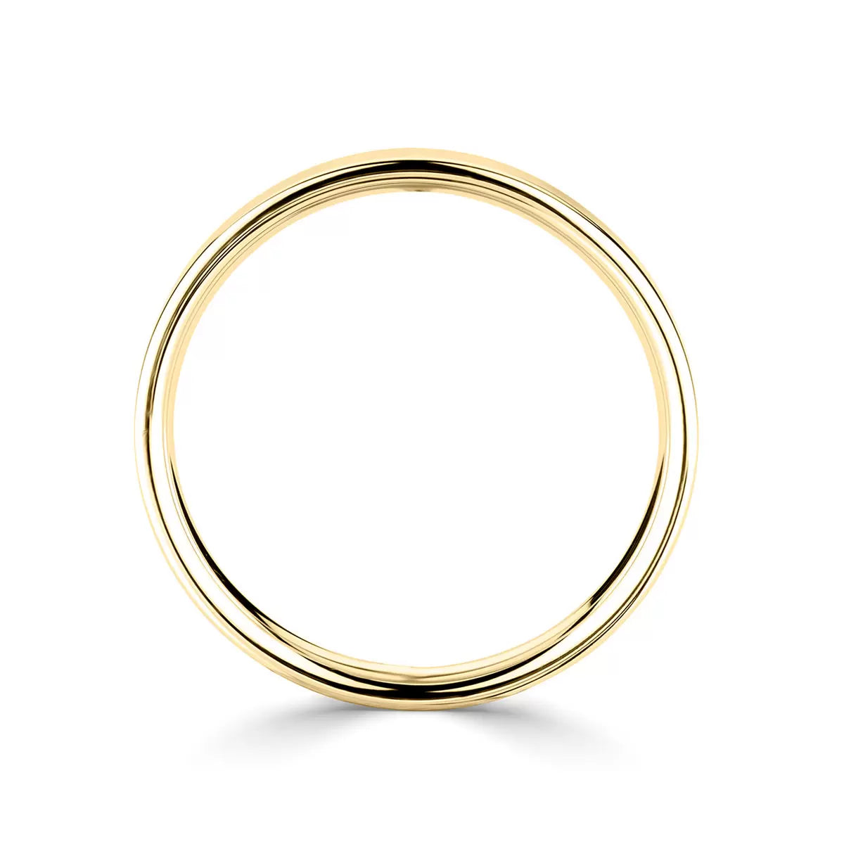 3.0mm Classic Flat Court Wedding Ring, 18ct Yellow Gold