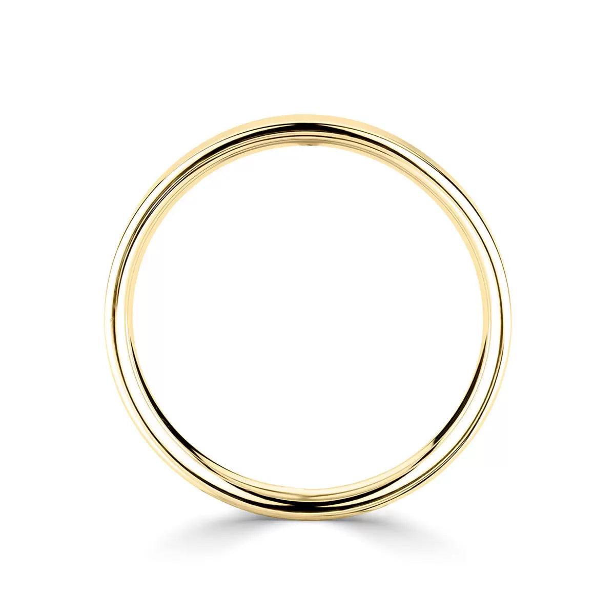 4.0mm Classic Flat Court Wedding Ring, 18ct Yellow Gold