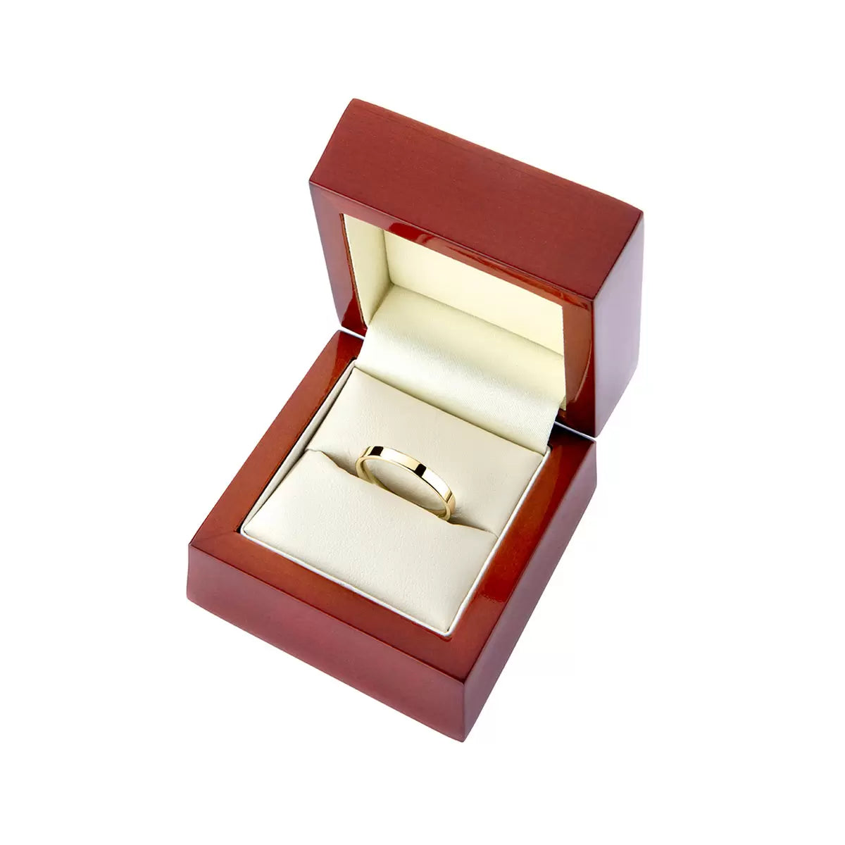 4.0mm Classic Flat Court Wedding Ring, 18ct Yellow Gold