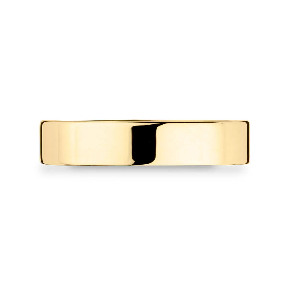4.0mm Classic Flat Court Wedding Ring, 18ct Yellow Gold