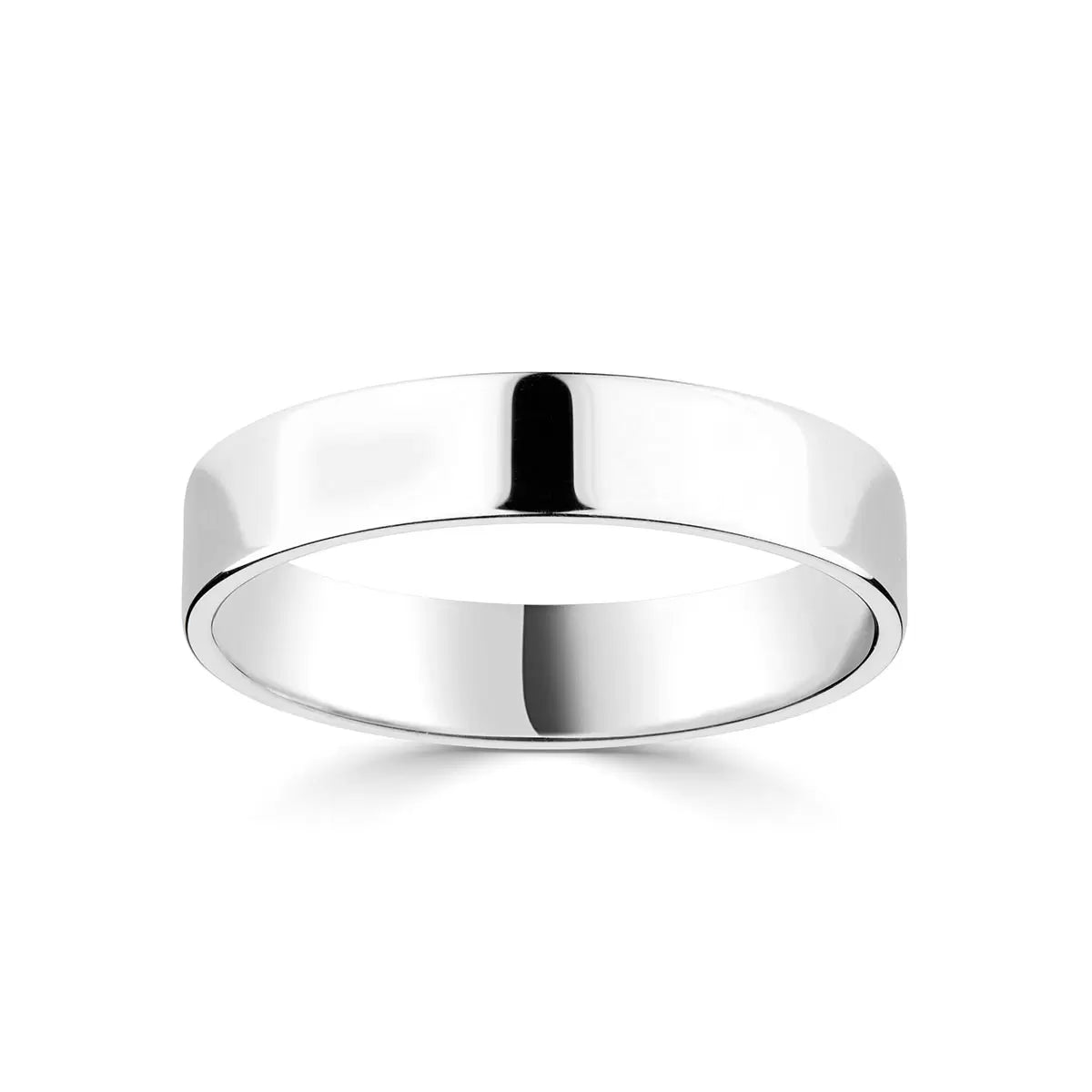 4.0mm Classic Flat Court Wedding Ring, Platinum