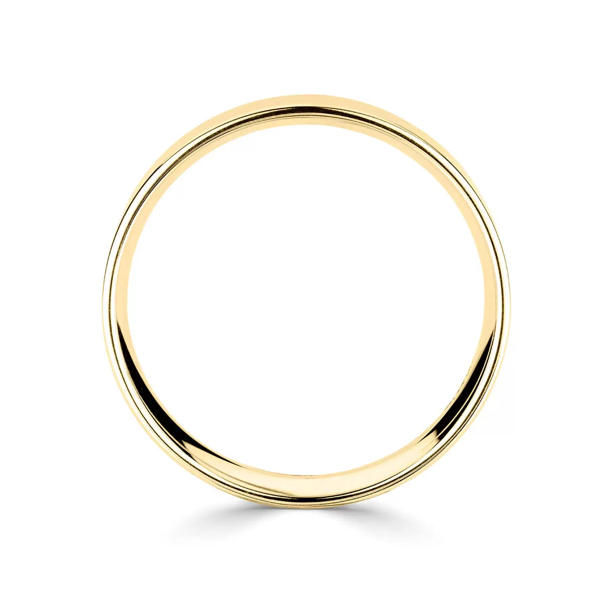 5.0mm Classic Flat Court Wedding Ring, 18ct Yellow Gold