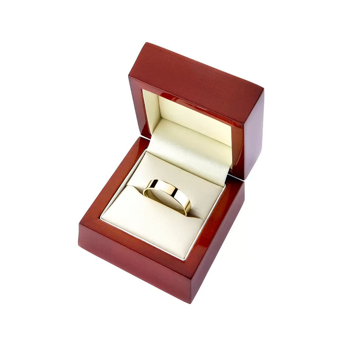 5.0mm Classic Flat Court Wedding Ring, 18ct Yellow Gold