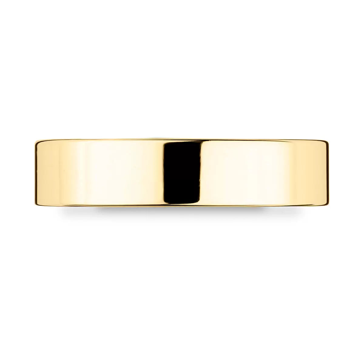 5.0mm Classic Flat Court Wedding Ring, 18ct Yellow Gold