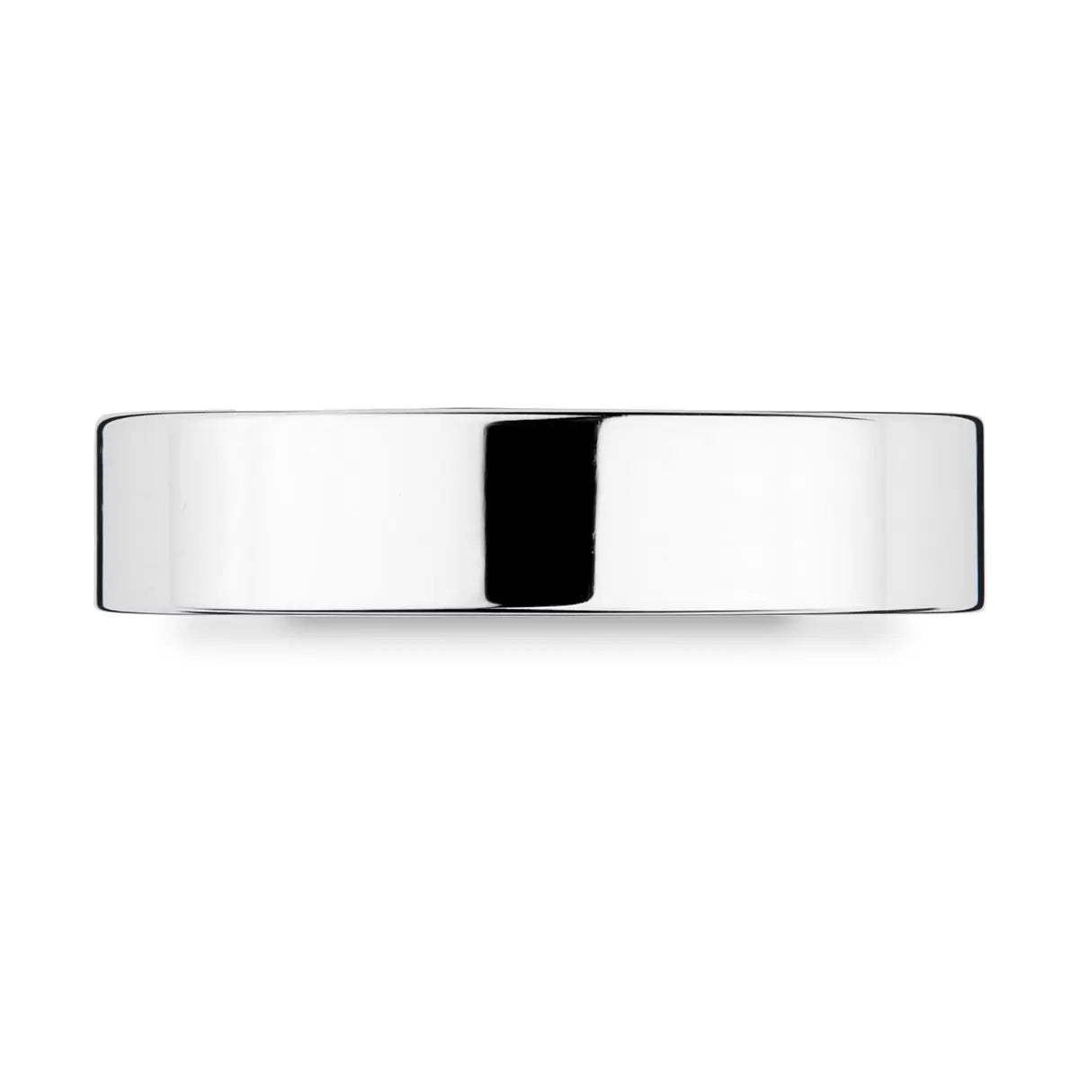 5.0mm Classic Flat Court Wedding Ring, 18ct White Gold