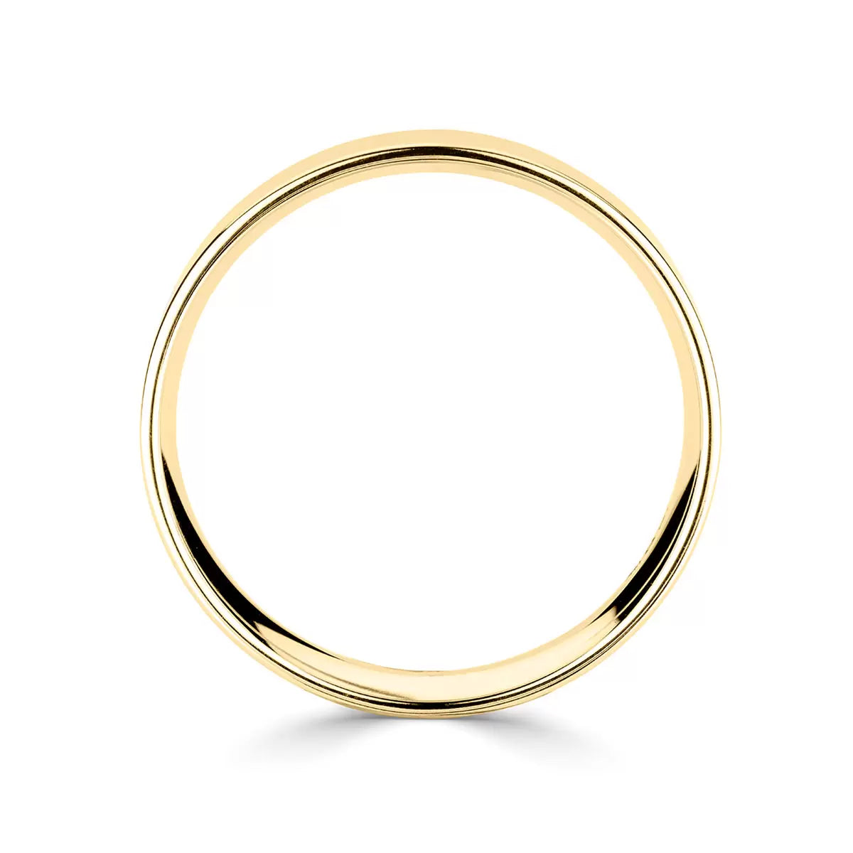 6.0mm Classic Flat Court Wedding Ring, 18ct Yellow Gold