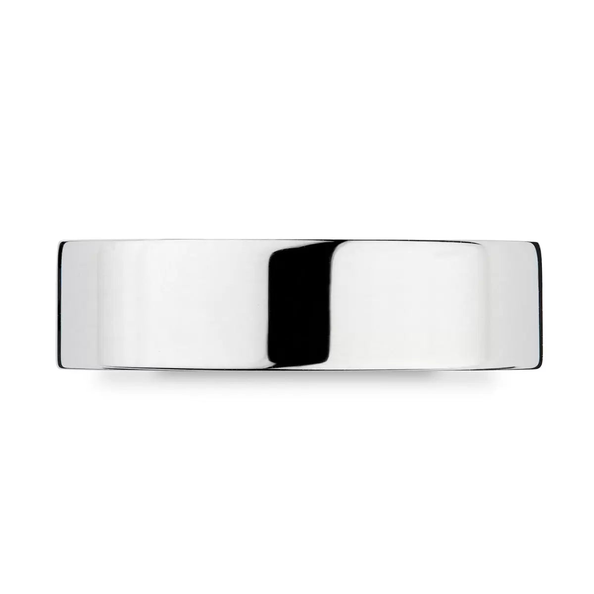 6.0mm Classic Flat Court Wedding Ring, 18ct White Gold