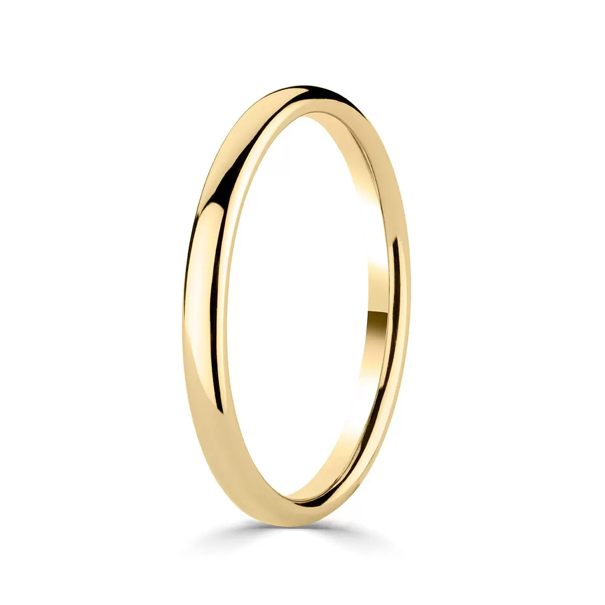 2.0mm Classic Court Wedding Ring, 18ct Yellow Gold