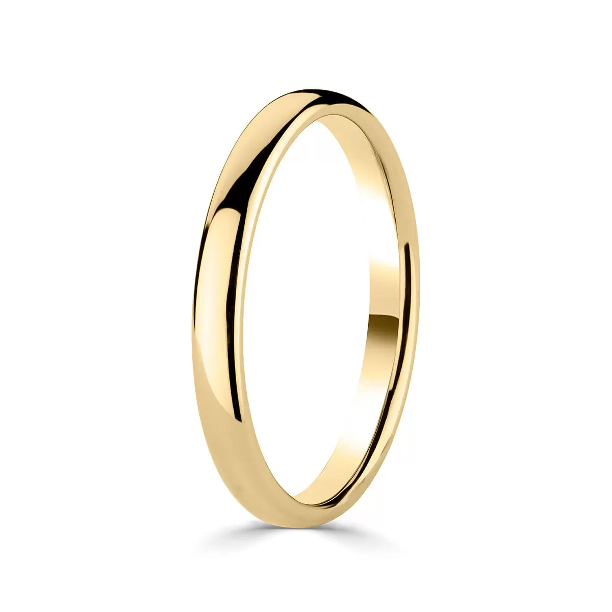 2.5mm Classic Court Wedding Ring, 18ct Yellow Gold