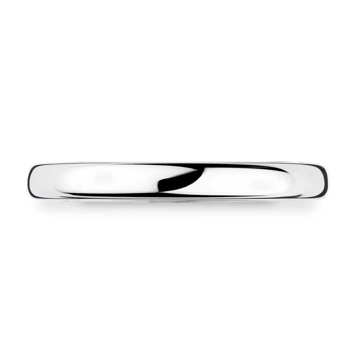 2.5mm Classic Court Wedding Ring, 18ct White Gold
