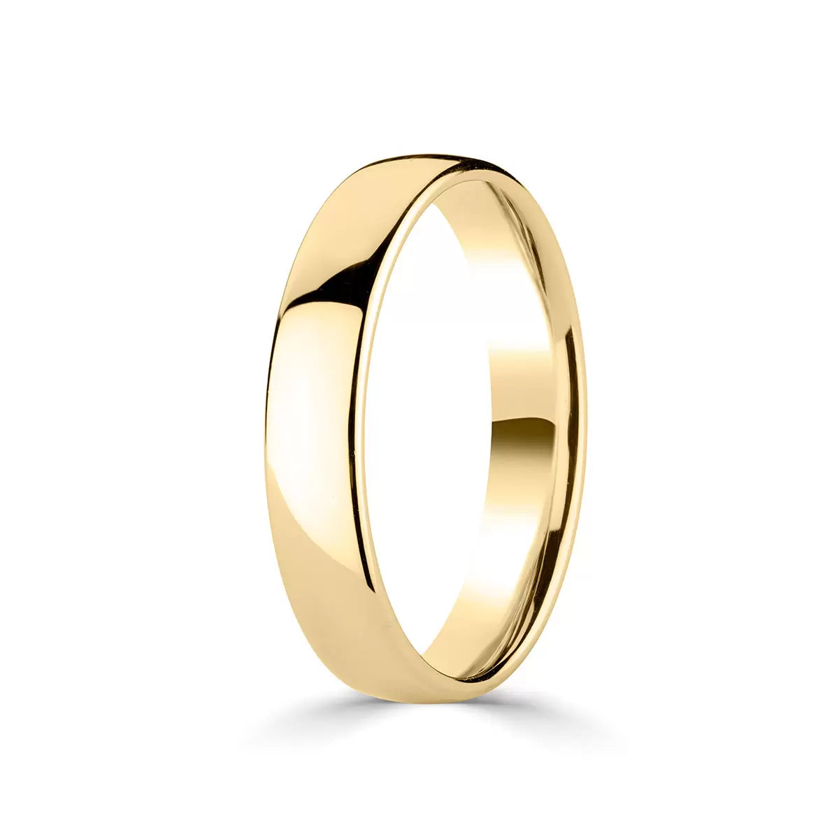 4.0mm Classic Court Wedding Ring, 18ct Yellow Gold