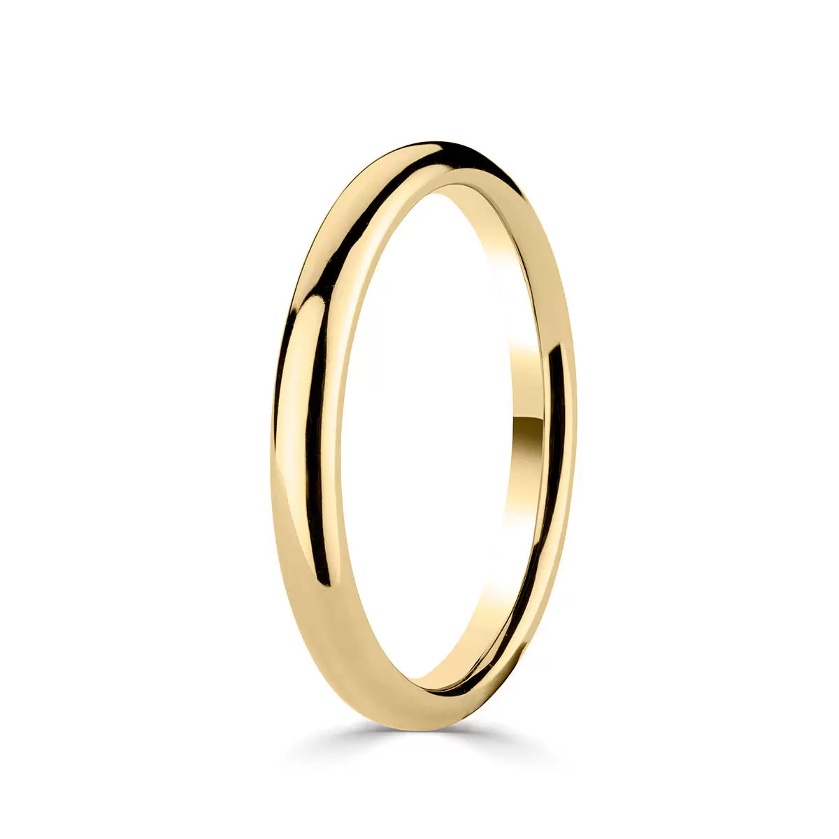 2.0mm Luxury Court Wedding Ring, 18ct Yellow Gold