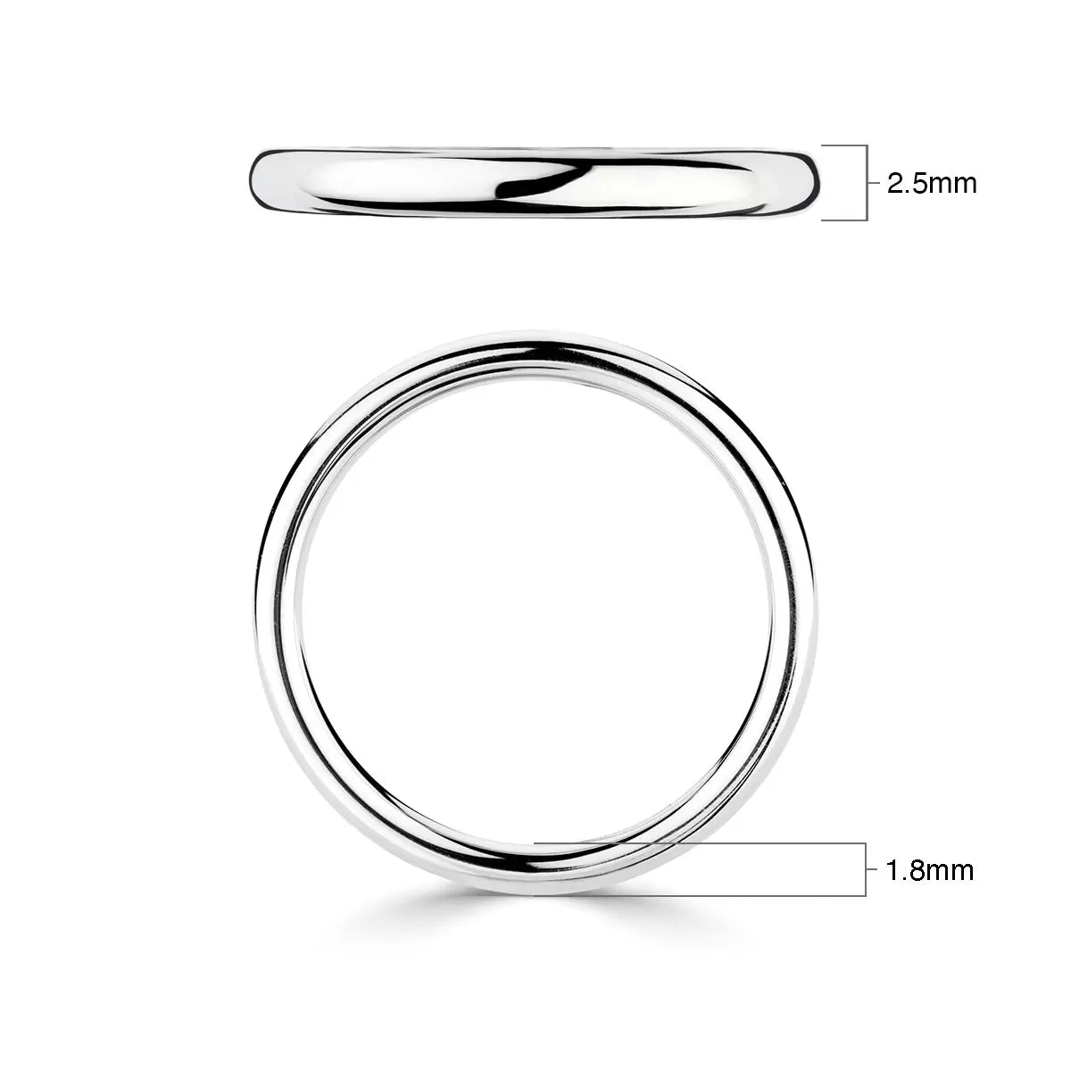 2.5mm Luxury Court Wedding Ring, Platinum