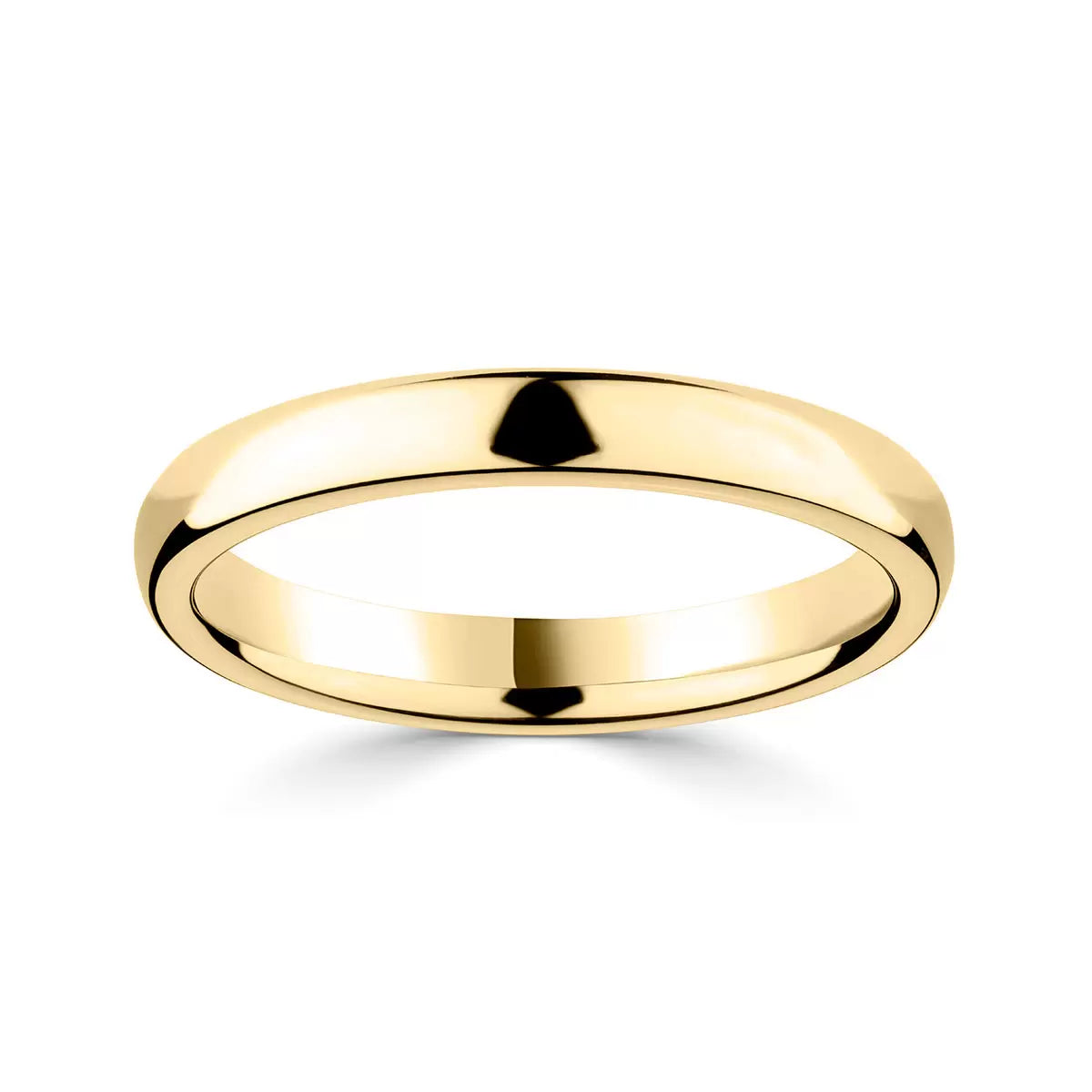 3.0mm Luxury Court Wedding Ring, 18ct Yellow Gold