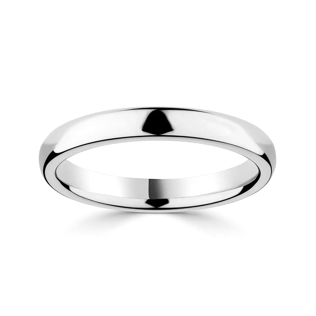 3.0mm Luxury Court Wedding Ring, 18ct White Gold