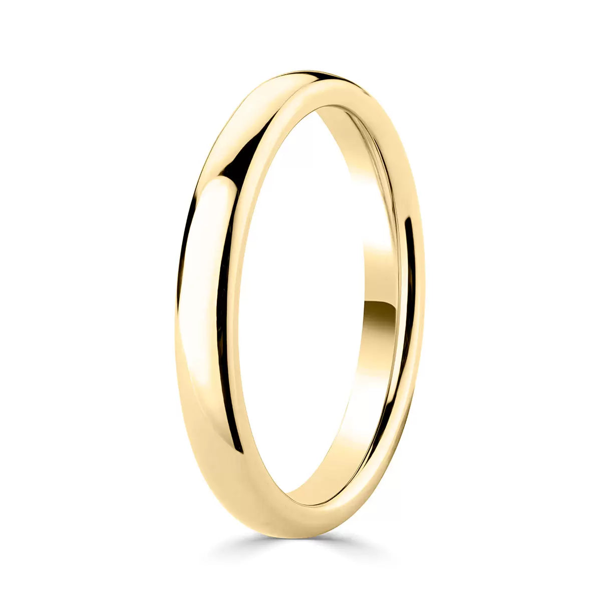 3.0mm Luxury Court Wedding Ring, 18ct Yellow Gold