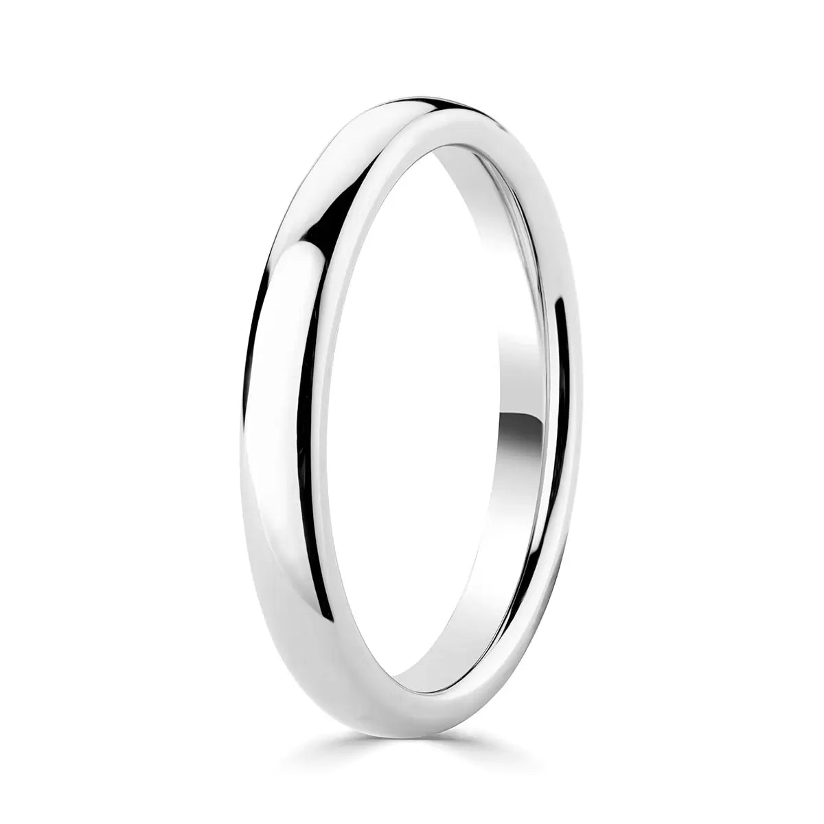 3.0mm Luxury Court Wedding Ring, 18ct White Gold