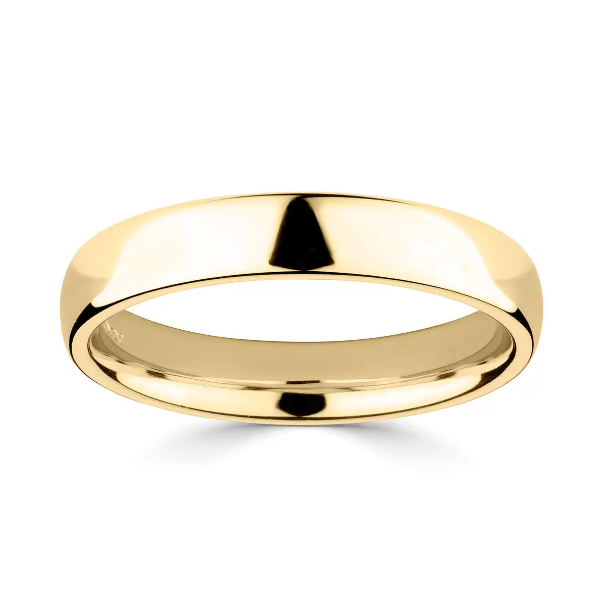 4.0mm Luxury Court Wedding Ring, 18ct Yellow Gold
