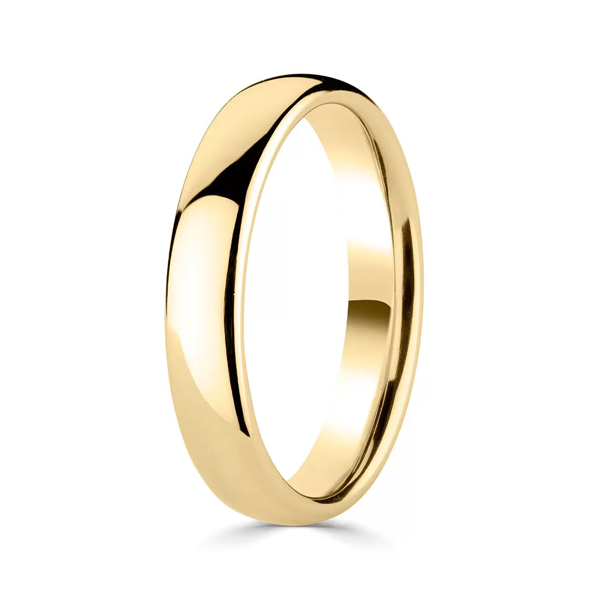4.0mm Luxury Court Wedding Ring, 18ct Yellow Gold