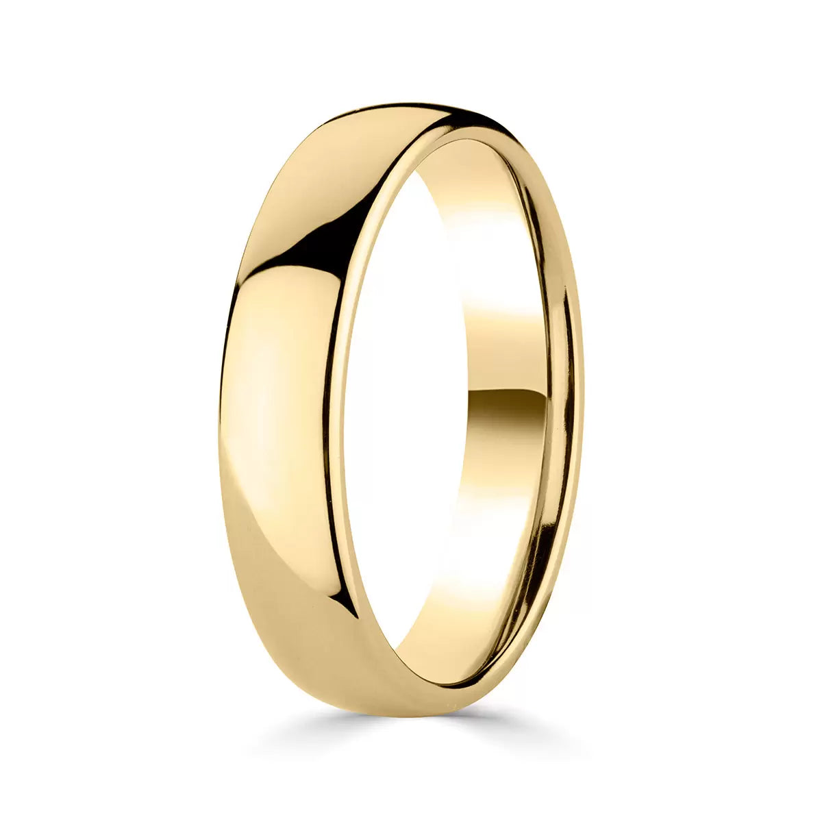5.0mm Luxury Court Wedding Ring, 18ct Yellow Gold