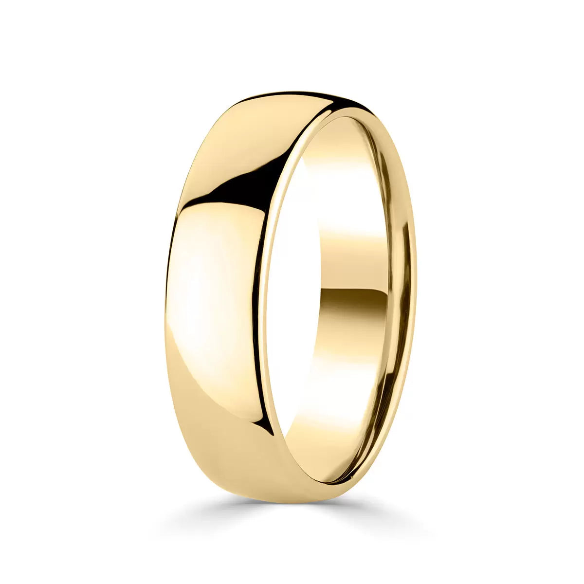 6.0mm Luxury Court Wedding Ring, 18ct Yellow Gold