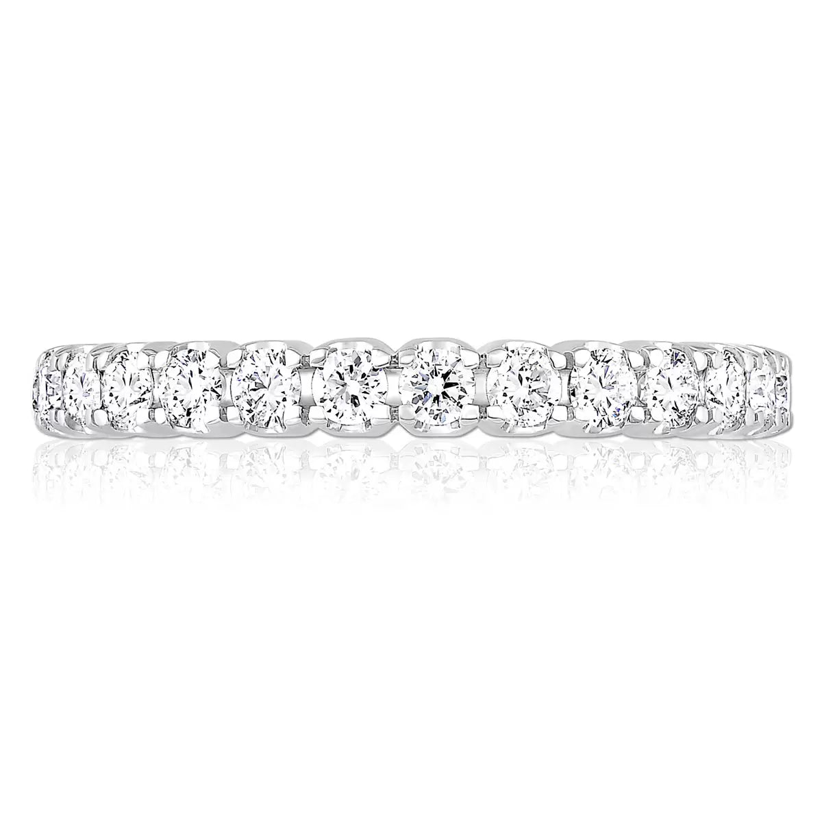 1.00ctw Round Brilliant Cut Claw Set Diamond Eternity Ring, 18ct White Gold in 6