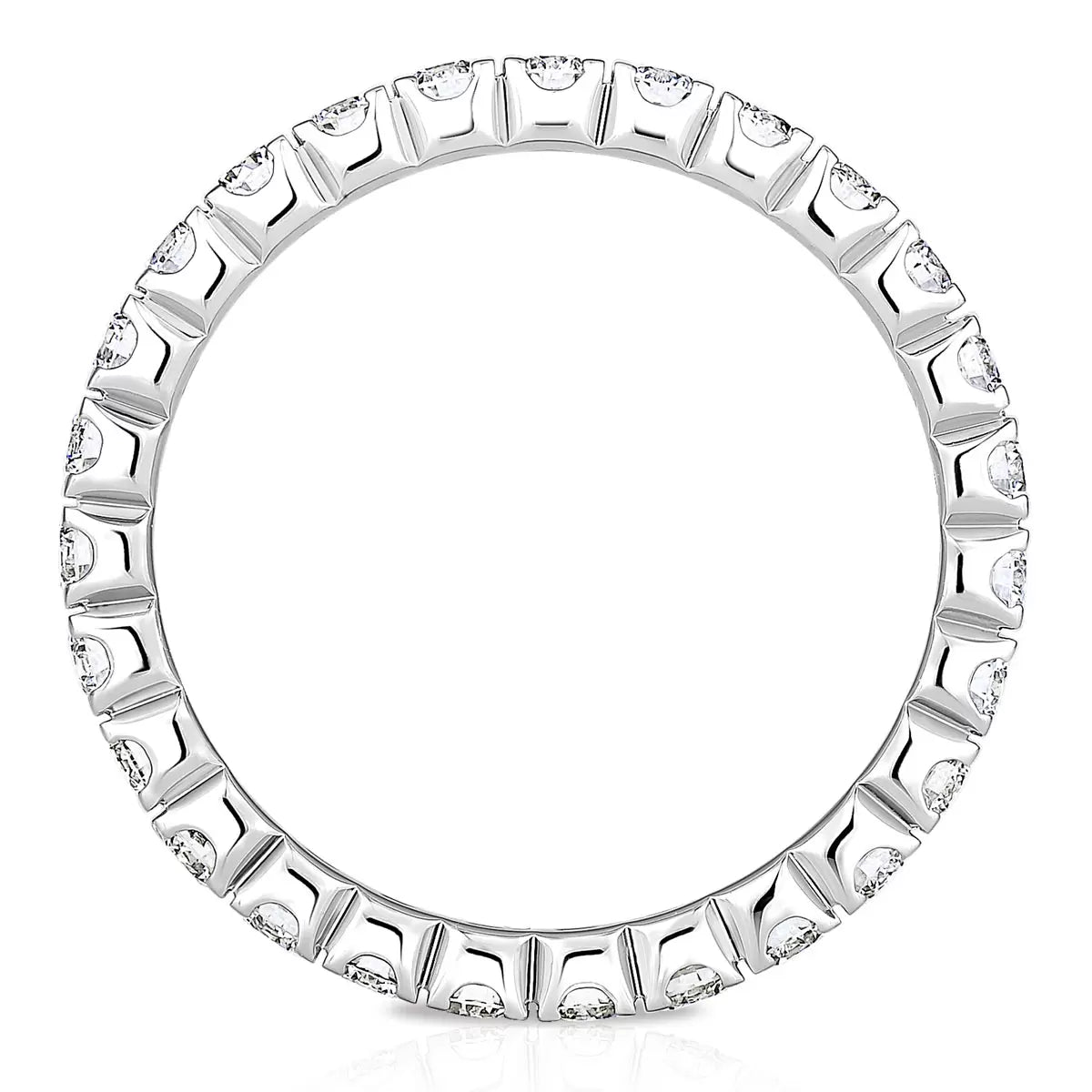 1.00ctw Round Brilliant Cut Claw Set Diamond Eternity Ring, 18ct White Gold in 6