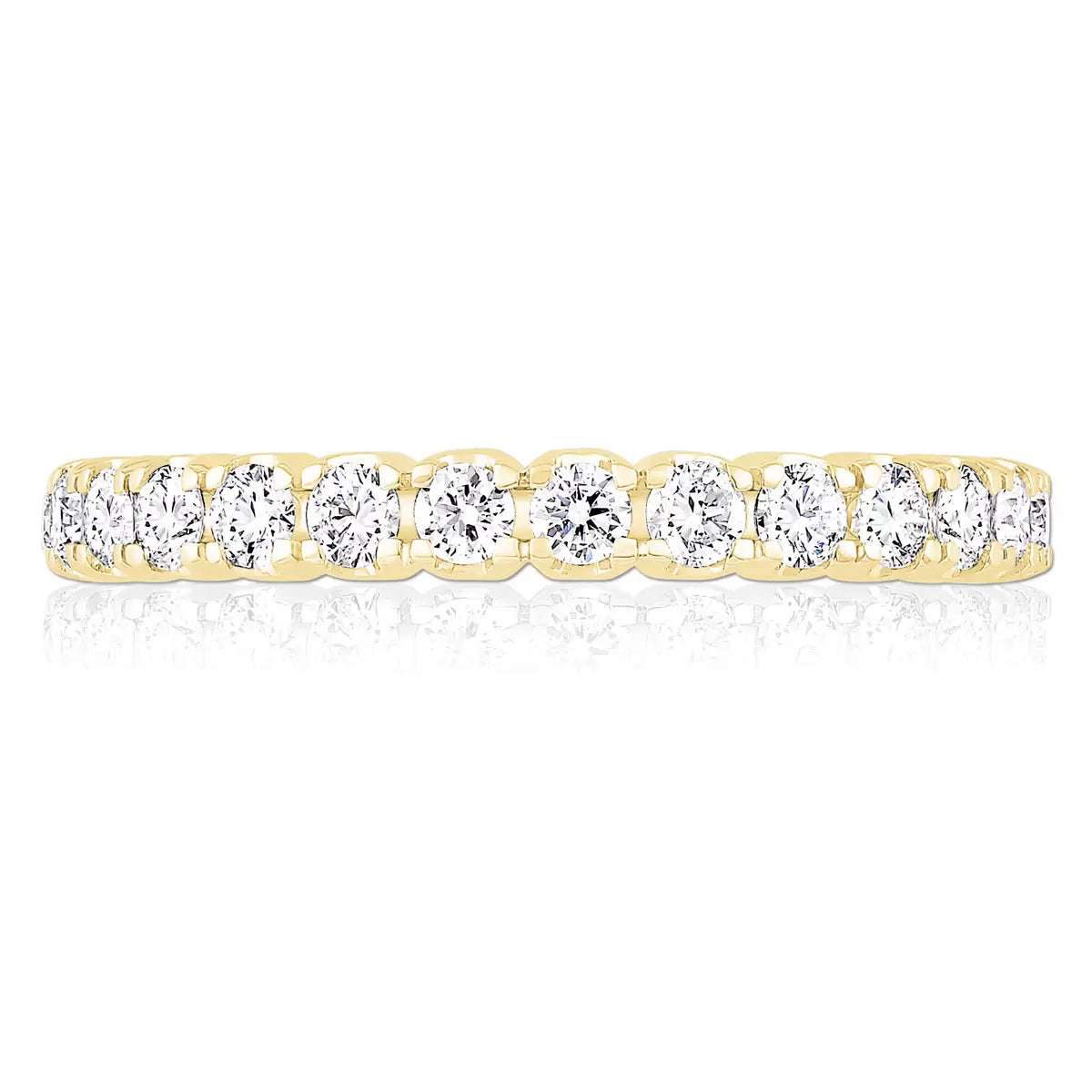 1.00ctw Round Brilliant Cut Claw Set Eternity Ring, 18ct Yellow Gold in 6 Sizes