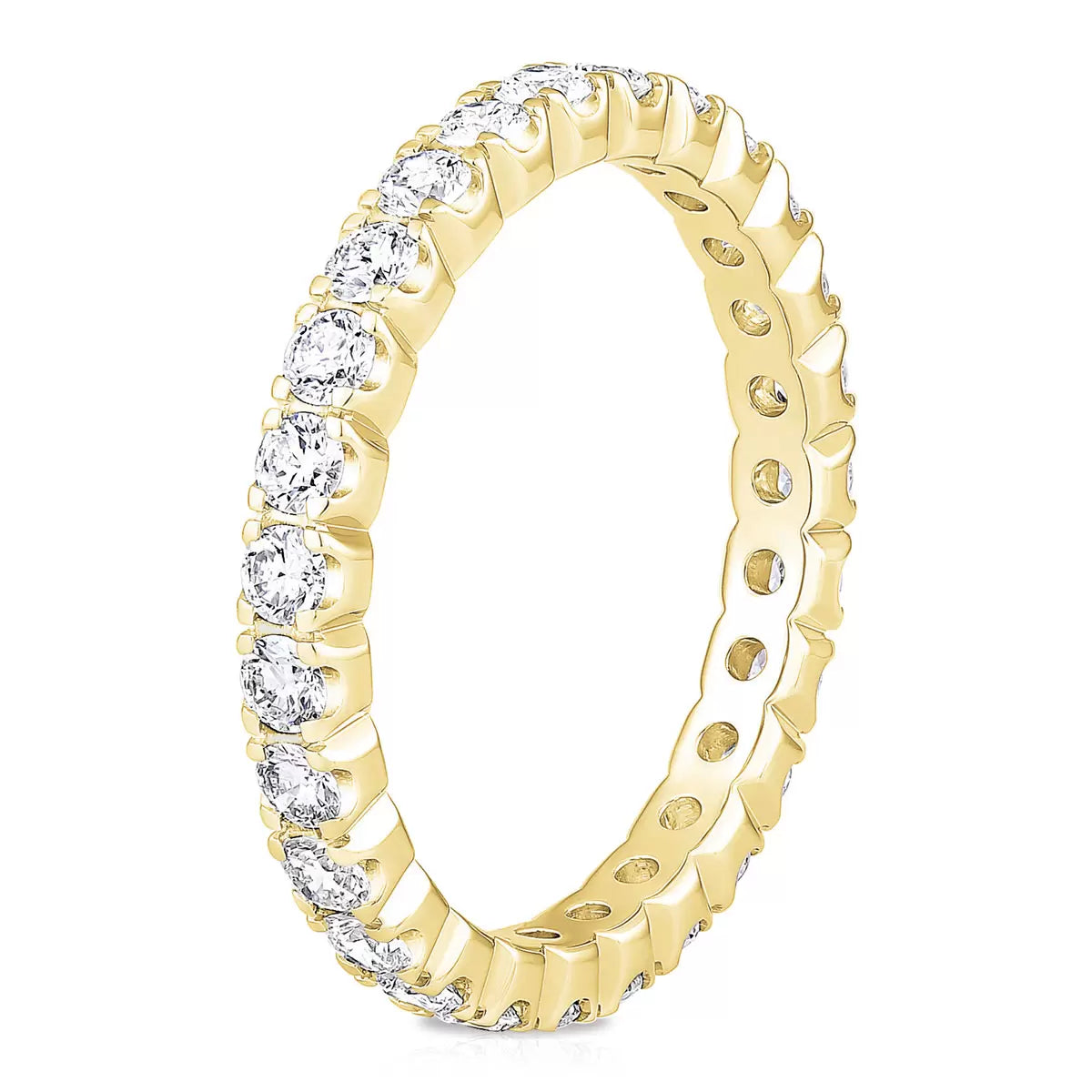 1.00ctw Round Brilliant Cut Claw Set Eternity Ring, 18ct Yellow Gold in 6 Sizes