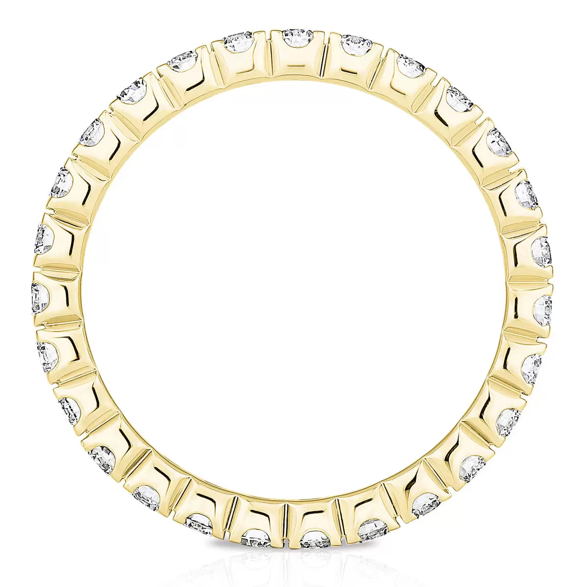 1.00ctw Round Brilliant Cut Claw Set Eternity Ring, 18ct Yellow Gold in 6 Sizes