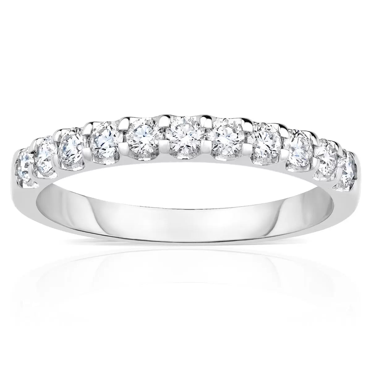 0.50ctw Round Brilliant Cut Diamond Half Eternity Ring, 18ct White Gold in 3