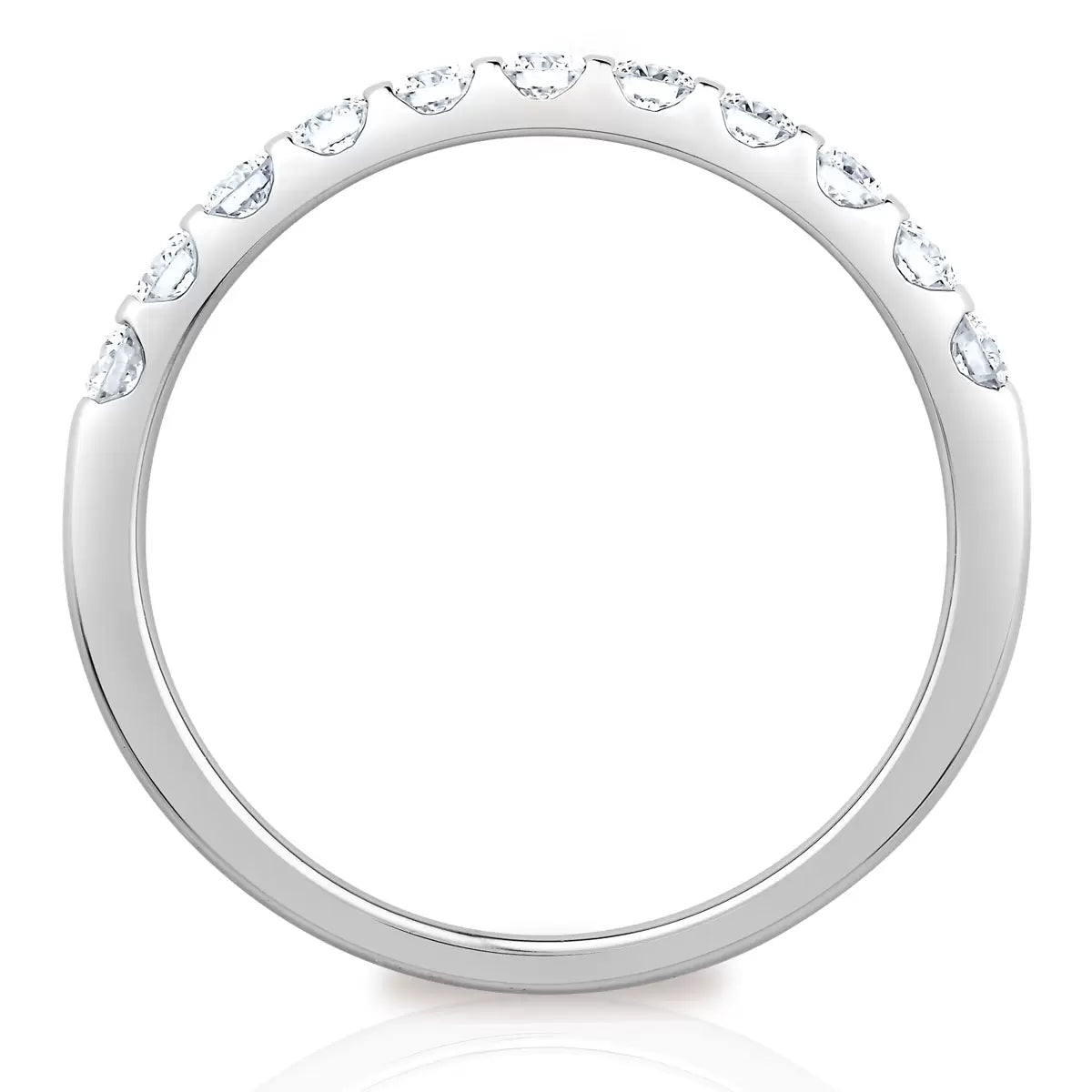 0.50ctw Round Brilliant Cut Diamond Half Eternity Ring, 18ct White Gold in 3