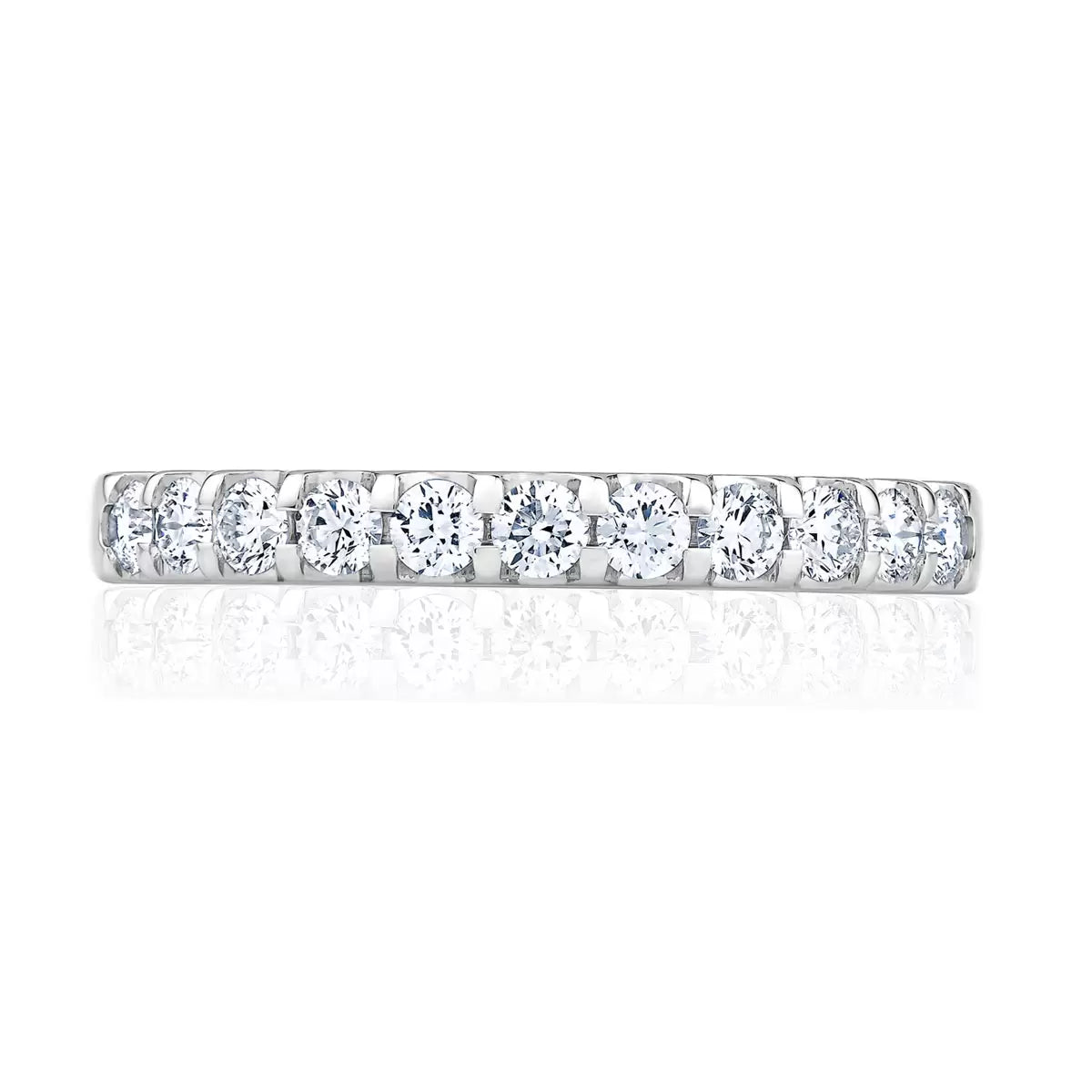 0.50ctw Round Brilliant Cut Diamond Half Eternity Ring, 18ct White Gold in 3