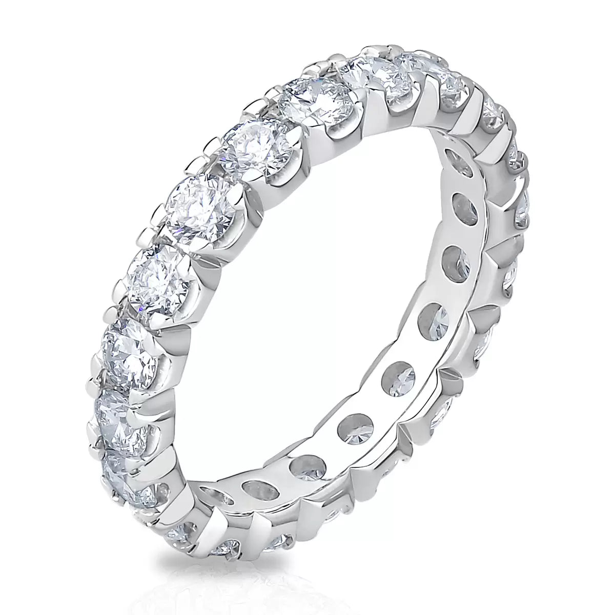 2.00ctw Round Brilliant Cut Diamond Eternity Ring, Platinum in 6 Sizes