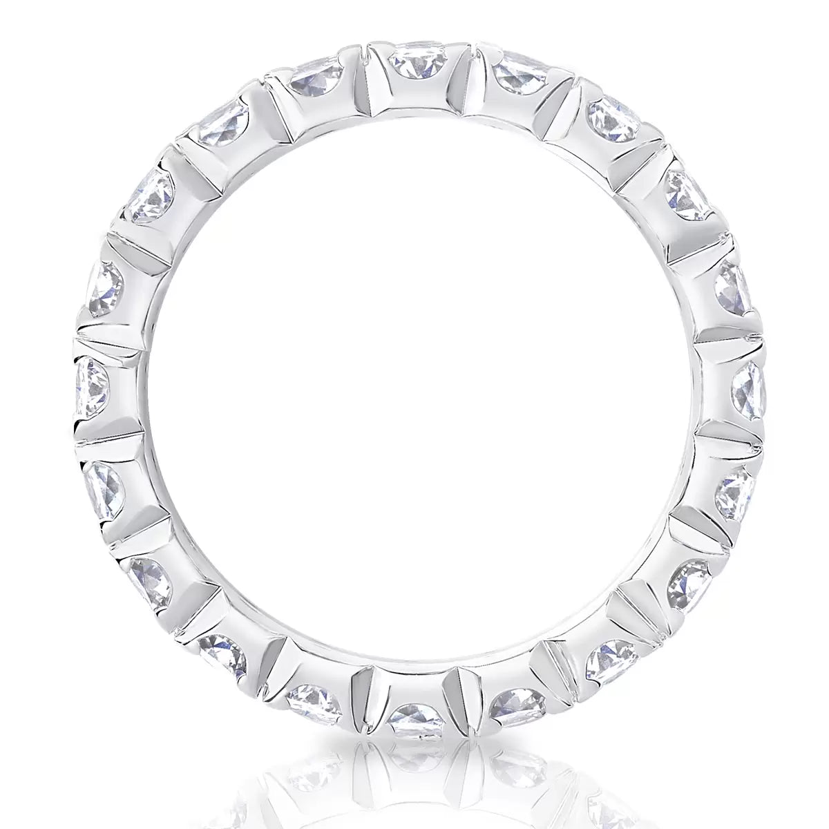 2.00ctw Round Brilliant Cut Diamond Eternity Ring, Platinum in 6 Sizes