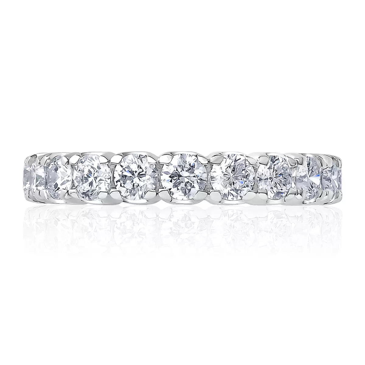 2.00ctw Round Brilliant Cut Diamond Eternity Ring, Platinum in 6 Sizes