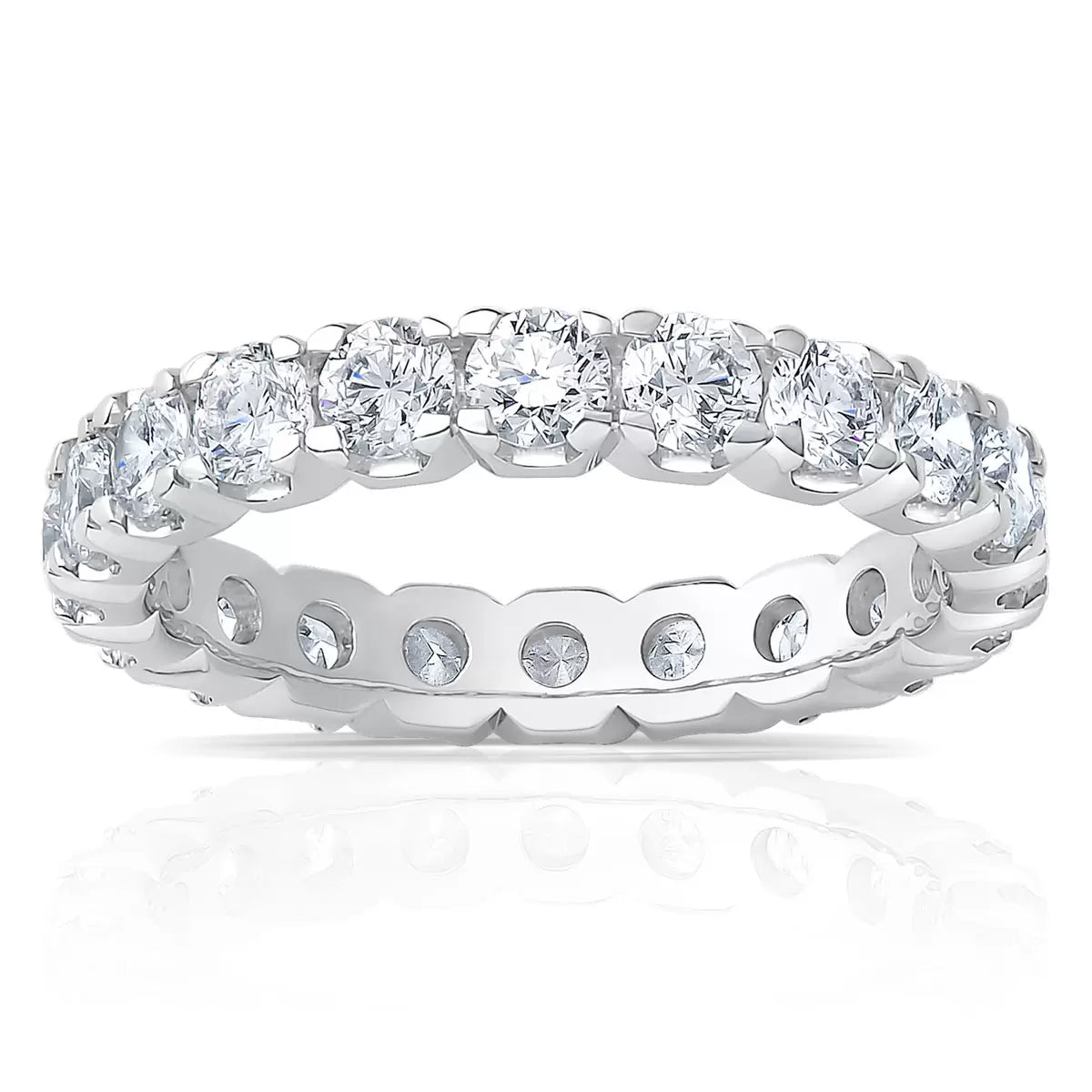 2.00ctw Round Brilliant Cut Diamond Eternity Ring, Platinum in 6 Sizes