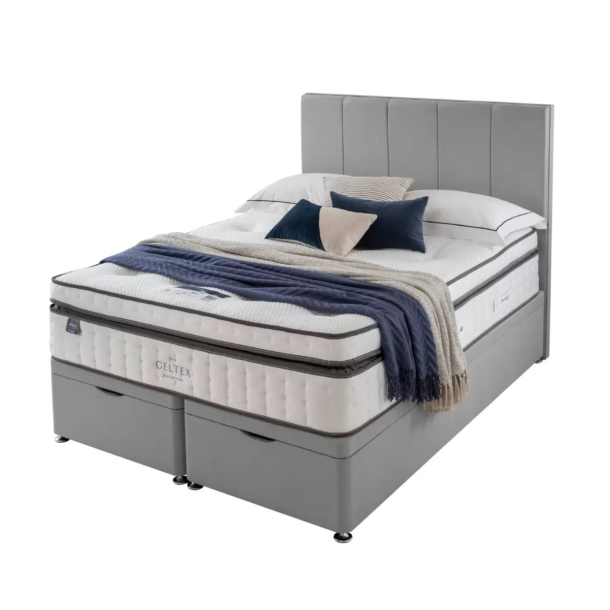 Silentnight Geltex Ultraflex 3000 Mattress & Full Ottoman Divan in Slate Grey, 2