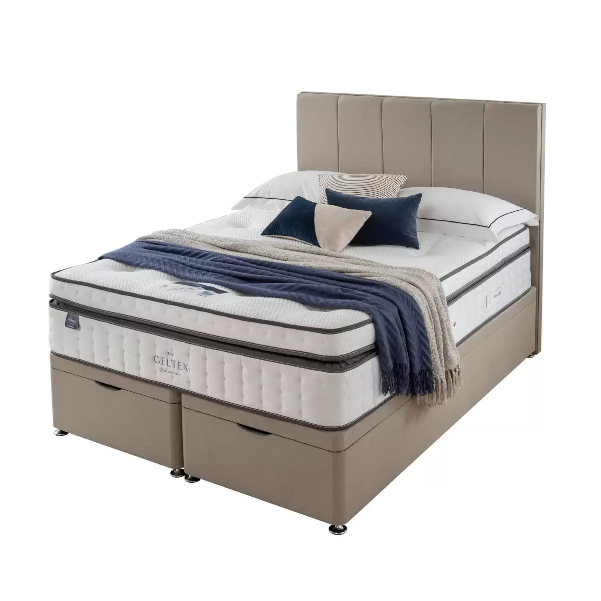 Silentnight Geltex Ultraflex 3000 Mattress & Full Ottoman Divan in Sandstone, 2