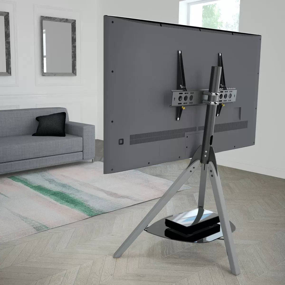 AVF Hoxton TV Stand for TV's up to 70", Grey Wood