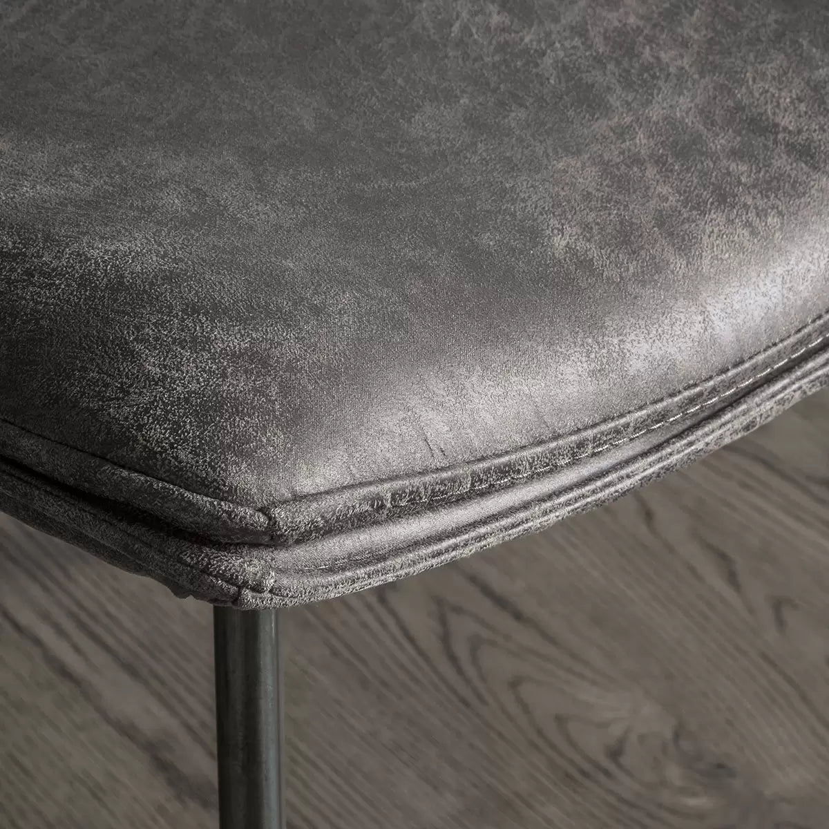 Gallery Hinks Grey Faux Leather Dining Chair, 2 Pack